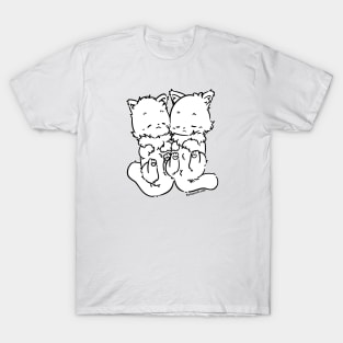 Marie and Rosie Cuddling and Sleeping (Plain White) T-Shirt